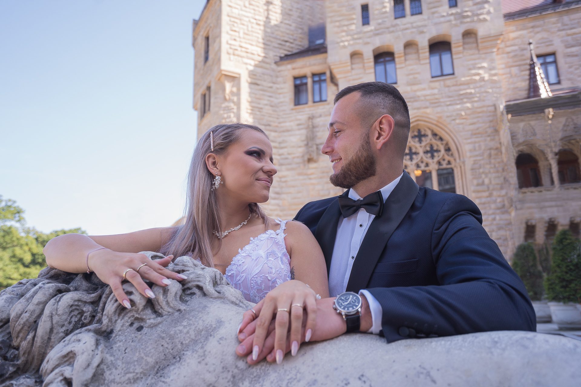 Zamek Moszna — plener ślubny – fotograf Częstochowa